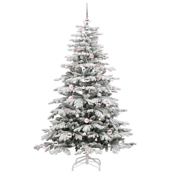vidaXL K&uuml;nstlicher klappbarer Weihnachtsbaum Wei&szlig; 180 cm PE und PVC