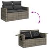 vidaXL 5-tlg. Garten-Sofagarnitur mit Kissen Grau Poly Rattan