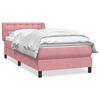 vidaXL Boxspringbett mit Matratze Rosa 90x220 cm Samt