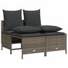 vidaXL 5-tlg. Garten-Sofagarnitur mit Kissen Grau Poly Rattan