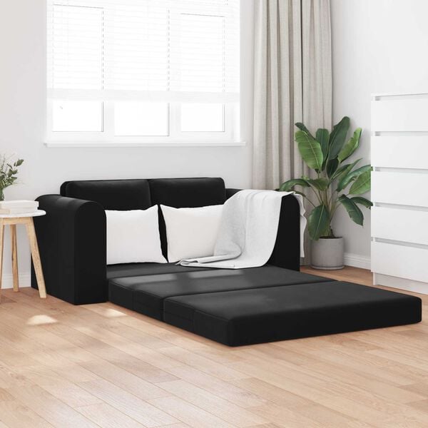 vidaXL Schlafsofa 60cm Schwarz Samt