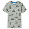 Kinder-T-Shirt Helles Khaki Melange 128