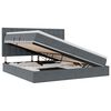 vidaXL LED-Speicherbett mit Matratze Dunkelgrau 200 x 200 cm Samt