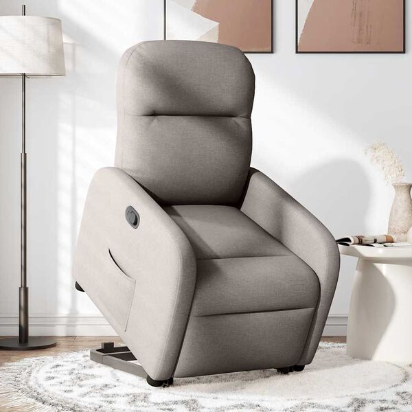 vidaXL Relaxsessel mit Aufstehhilfe Taupe Stoff