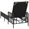 vidaXL Sonnenliege mit Kissen Schwarz 157 x 55 x 92cm Poly-Rattan