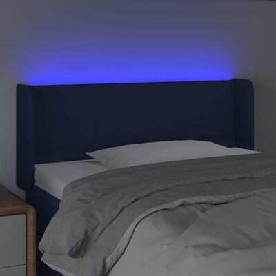 vidaXL LED Kopfteil Blau 83x16x78/88 cm Stoff