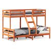 vidaXL Etagenbett 90x200/120x200 cm Wachsbraun Massivholz Kiefer