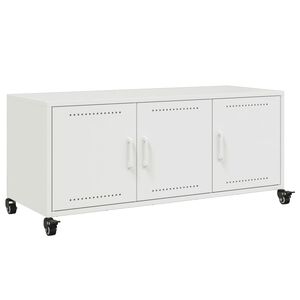 vidaXL TV-Schrank Wei&szlig; 100,5x39x43,5 cm Kaltgewalzter Stahl