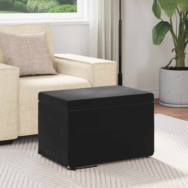 vidaXL Hocker Schwarz 61 x 41 x 40 cm Samt und Engineering Holz