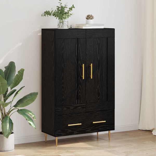 vidaXL Highboard Schwarz Eichen-Optik 69,5 x 31 x 115 cm Holzwerkstoff