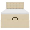 vidaXL Ottoman-Bett mit Matratze & LEDs Creme 80x200 cm Stoff