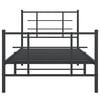 vidaXL Bettgestell mit Kopf- und Fu&szlig;teil Metall Schwarz 90x200 cm