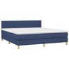 vidaXL Boxspringbett mit Matratze & LED Blau 180x200 cm Stoff