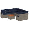 vidaXL Gartensofa-set mit Kissen 9 pcs Grau Poly-Rattan
