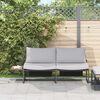 vidaXL Garten-Sofa mit Kissen Hellgrau 200,5 x 70 x 85,5 cm Stahl