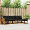 vidaXL Outdoor-Sofagarnitur mit Kissen 5 pcs Nat&uuml;rlich und Schwarz