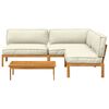 vidaXL Sofa Set mit Kissen Uni 4 pcs Creme Massivholz Akazie