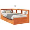 vidaXL Massivholzbett mit Regal ohne Matratze Wachsbraun 90x190 cm