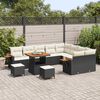 vidaXL Gartensofa-set mit Kissen 12 pcs Schwarz und Creme