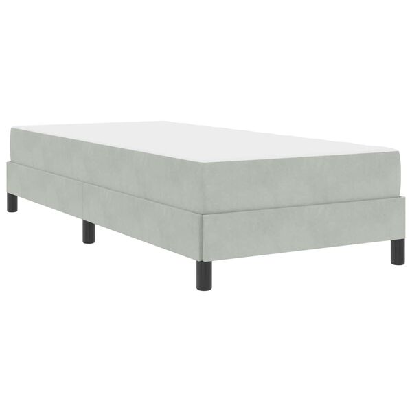 vidaXL Boxspringbett mit Matratze Hellgrau 90 x 190 cm Stoff