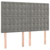 vidaXL Boxspringbett mit Matratze Hellgrau 140x190 cm Samt