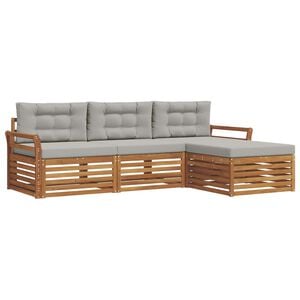 vidaXL Outdoor-Sofagarnitur 4 stk. Natur und Hellgrau