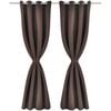 Verdunkelungs-Vorh&auml;nge mit Metallringen 135 x 245 cm Braun blackout