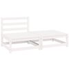 vidaXL 2-tlg. Garten-Lounge-Set Wei&szlig; Kiefer Massivholz