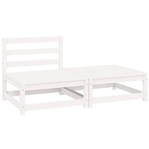 vidaXL 2-tlg. Garten-Lounge-Set Wei&szlig; Kiefer Massivholz