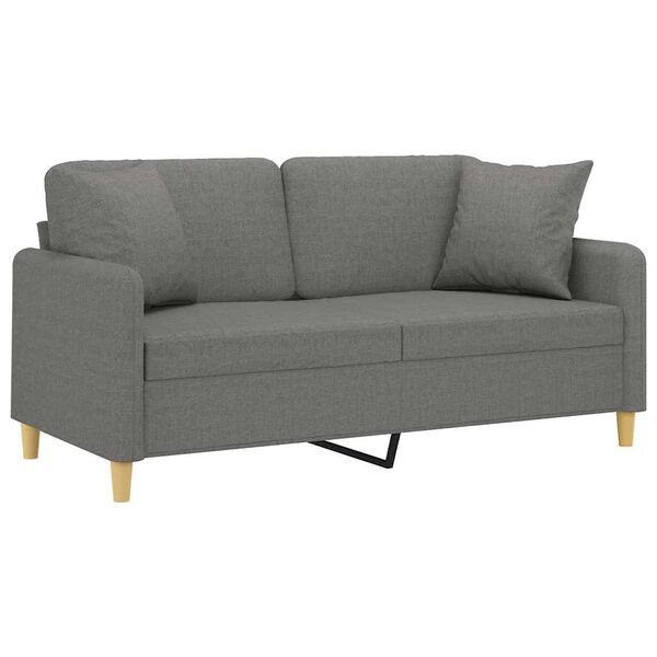 vidaXL 2-Sitzer-Sofa mit Kissen Dunkelgrau 140 cm Stoff