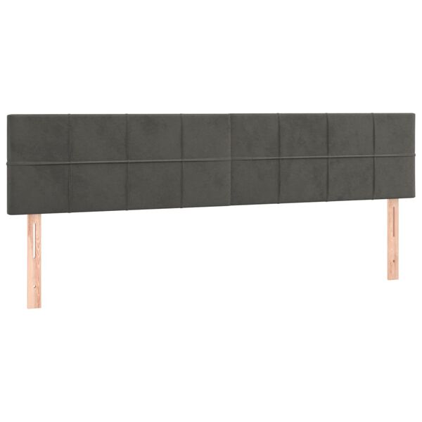vidaXL Kopfteile Dunkelgrau 200x5x78/88 cm Samt