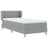 vidaXL Boxspringbett mit Matratze Hellgrau 90 x 200 cm Stoff