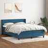 vidaXL Boxspringbett mit Matratze Dunkelblau 160x220 cm Samt