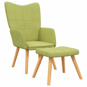 vidaXL Relaxsessel mit Hocker Gr&uuml;n Stoff