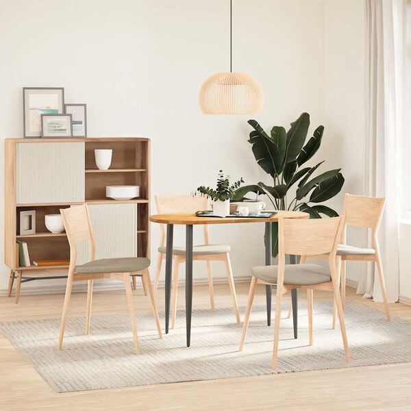 vidaXL Tischplatte Hellbraun 100x50x2 cm Massivholz Eiche Oval