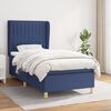 vidaXL Boxspringbett mit Matratze Blau 80x200 cm Stoff