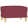 vidaXL Sessel mit Hocker Weinrot 60 cm Stoff