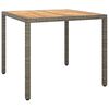 vidaXL Gartentisch Grau 90 x 90 x 75 cm Poly-Rattan