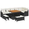 vidaXL Gartensofa-set 9 stk. Schwarz Poly-Rattan
