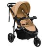 vidaXL 3-Rad-Kinderwagen Taupe und Schwarz Stahl