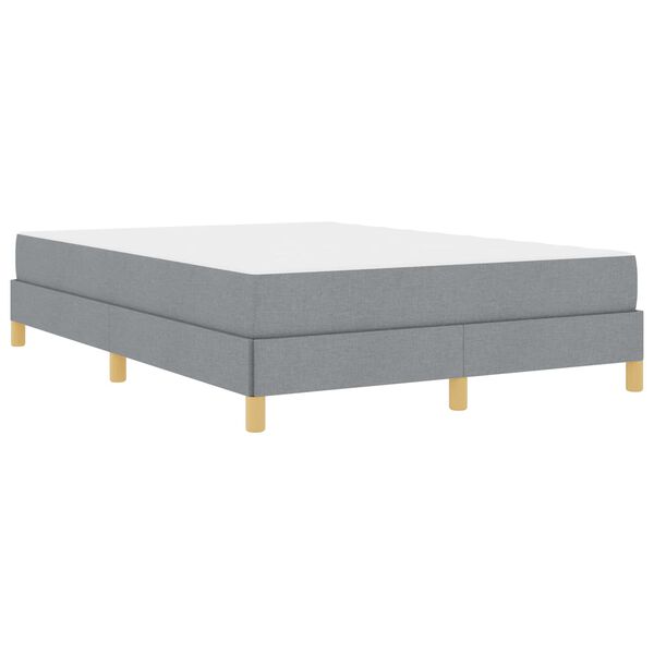 vidaXL Boxspringbett mit Matratze Hellgrau 140 x 190 cm Stoff