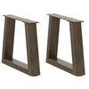 vidaXL Couchtischbeine V-Form 2 St&uuml;ck Naturstahl 40x(30-31,3) cm Stahl
