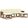 vidaXL Outdoor-Sofagarnitur mit Kissen 6 pcs Natur und Creme