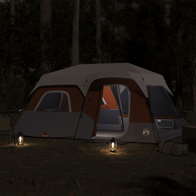 vidaXL Campingzelt mit LED 9 Personen Grau und Orange