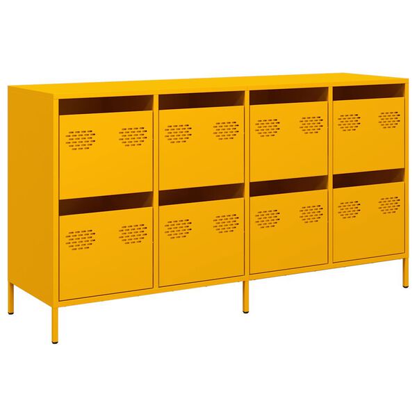 vidaXL Sideboard Senfgelb 135x39x73,5 cm Kaltgewalzter Stahl