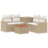 vidaXL Sofa Set 6 stk. Beige und Cremewei&szlig; Polyrattan und Stahl