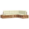vidaXL Outdoor-Sofagarnitur mit Kissen 4 St&uuml;ck Natur und Creme