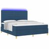 vidaXL LED Boxspringbett mit Matratze Blau 180 x 200 cm Stoff