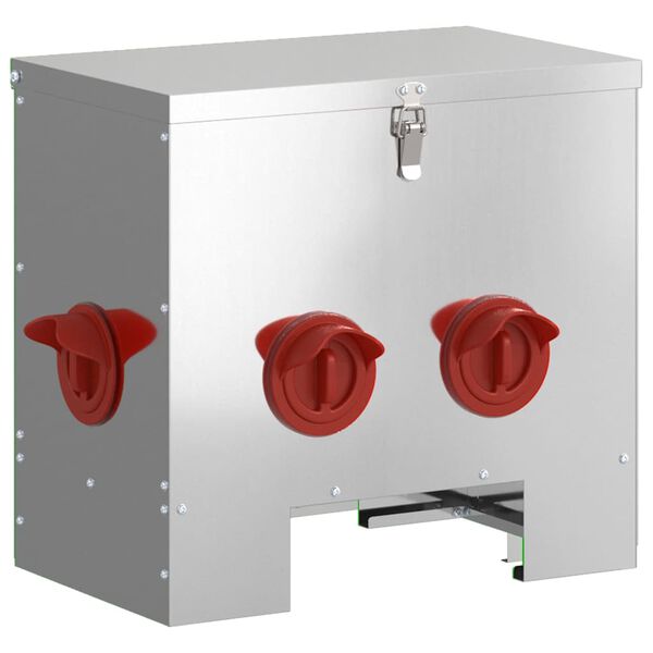 vidaXL H&uuml;hnerf&uuml;tterer 2 pcs Silber 40,5 x 25 x 38 cm Verzinkter Stahl