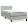 vidaXL Boxspringbett mit Matratze & LED Hellgrau 100x220 cm Samt